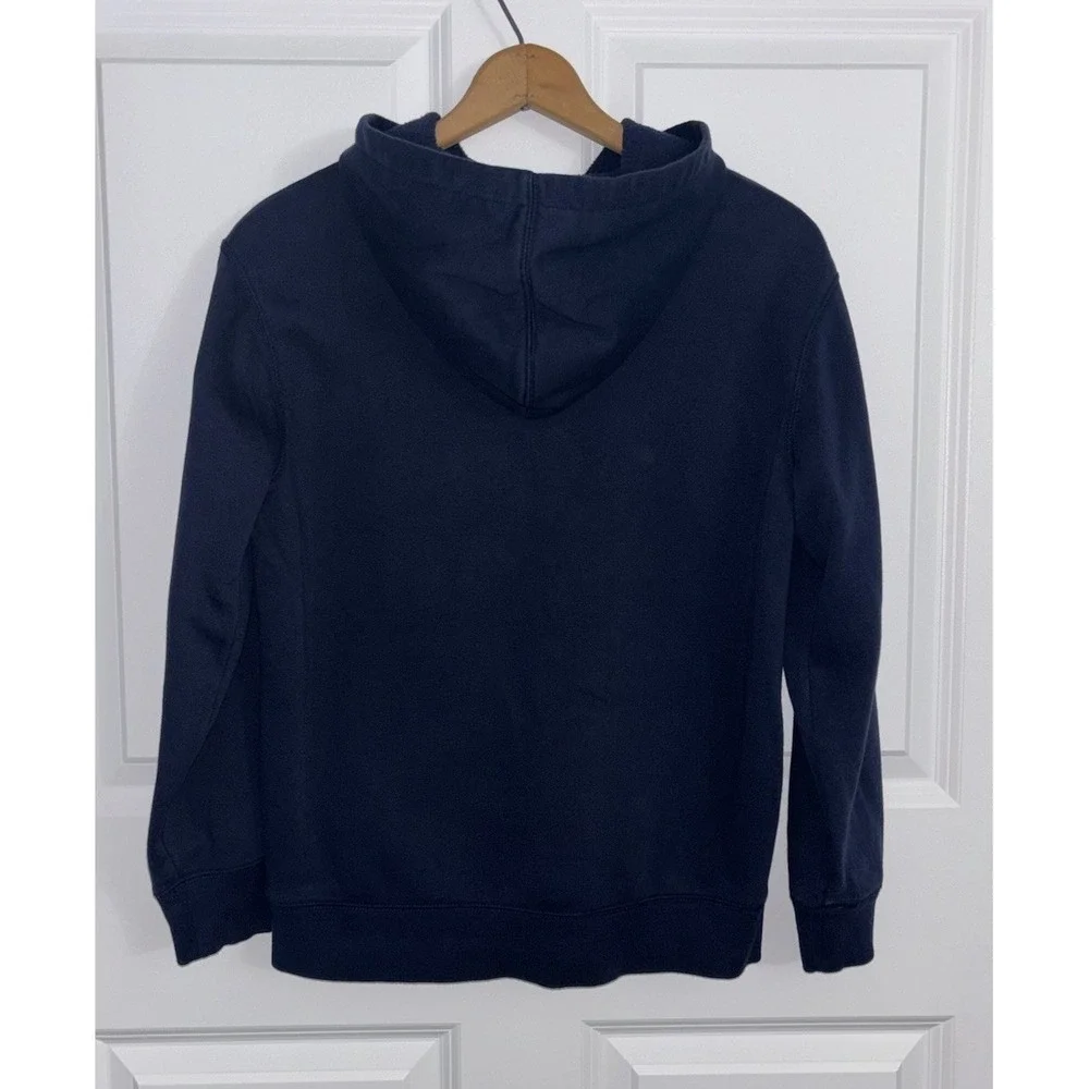 Gap Kids Boys XL Navy Pullover Hoodie Fleece Sweatshirt Logo‎ Long Sleeve